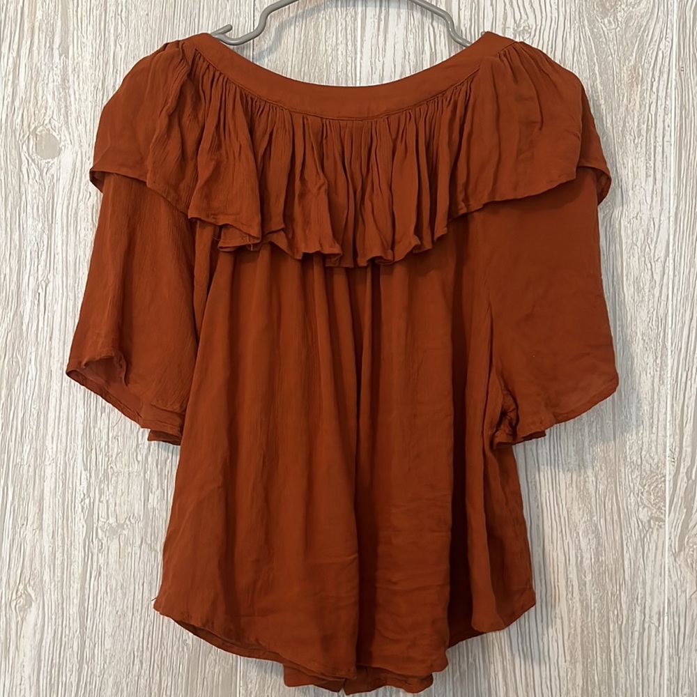 Free People Ruffled Blouse Top - Picture 4 of 6